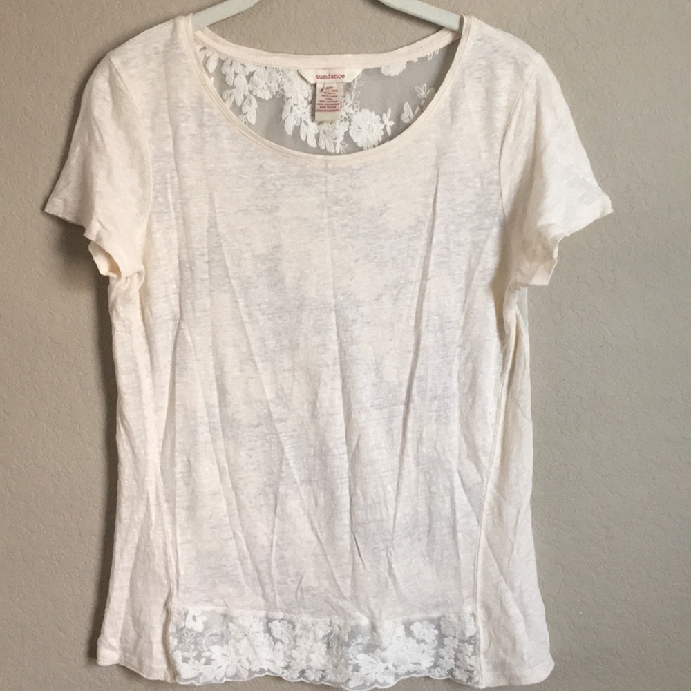 Sundance Linen And Lace Top